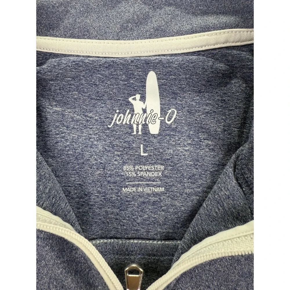 johnnie-O Quarter Zip Pullover Large Blue AW Est 1970 Performance Top